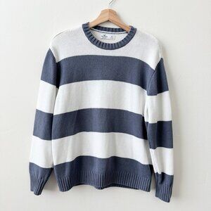 Hollister Striped Knit Sweater | Blue & White | Crewneck | Size XS